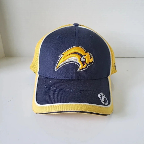 NHL  New Era Buffalo Sabres Yellow/Blue Mesh Back Fitted Mens Hat. - Picture 2 of 8